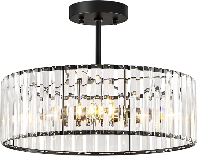 Crystal Black Ceiling Light