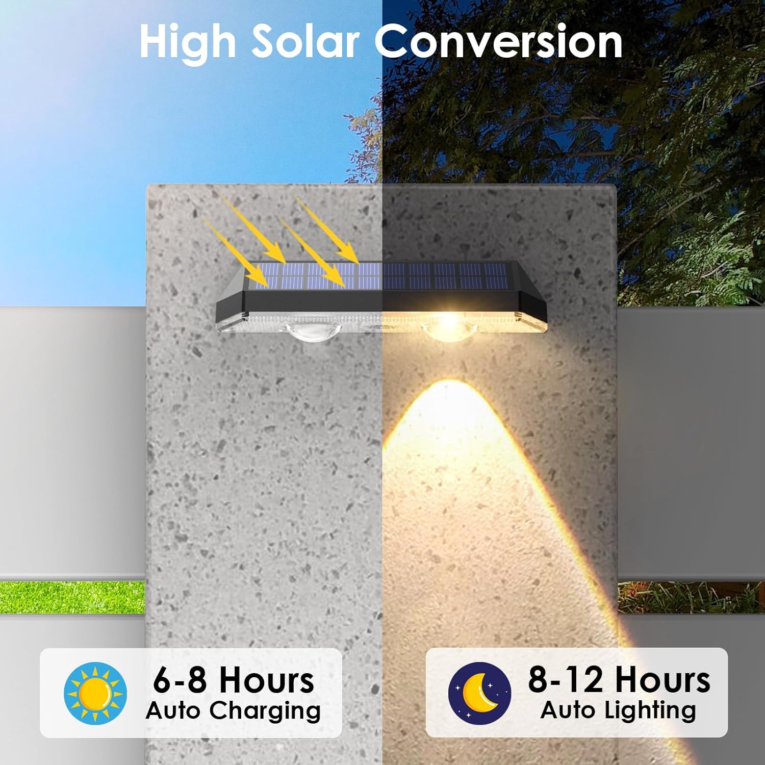 Solar Fence Lights – 8 Pack, 3 Color Modes