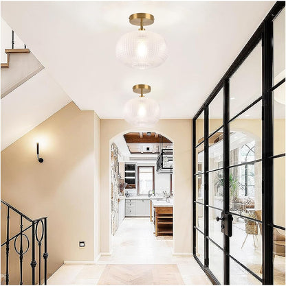Gold Globe Semi Flush Mount Ceiling Light