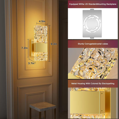 Set of 2 RGB Dimmable LED Wall Sconces with Remote