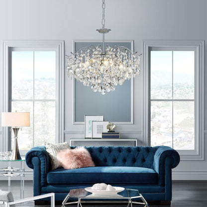 20" Saint Mossi Mid-Century Modern Crystal Chandelier