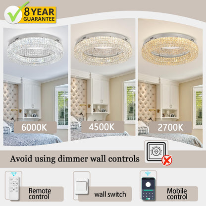 32” Modern Crystal LED Chandelier