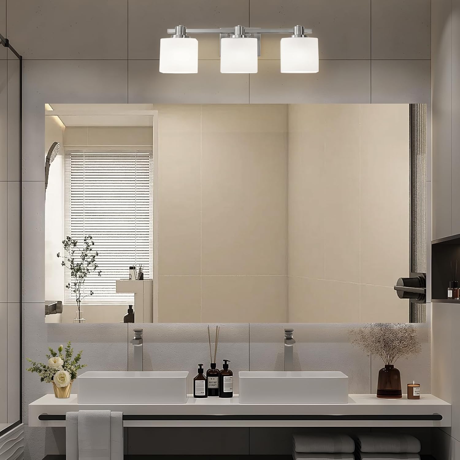24" Brushed Nickel Vanity Light – 3-Light