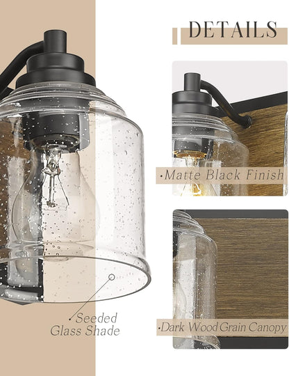 23" Rustic Farmhouse Vanity Light – 3-Light