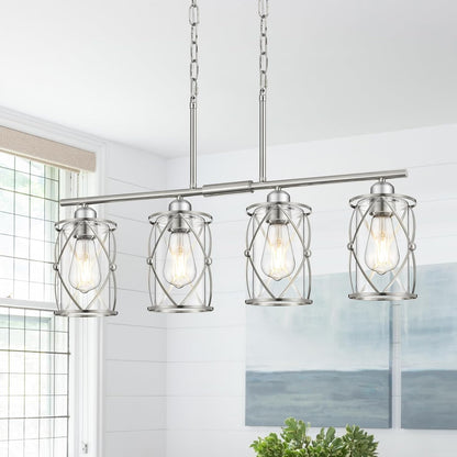 4-Light Brushed Nickel Island Chandelier