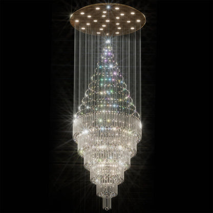 D24"×H86" Modern Raindrop Crystal Foyer Chandelier