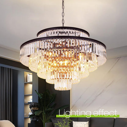 31" Oil Brown 6-Tier K9 Crystal Chandelier