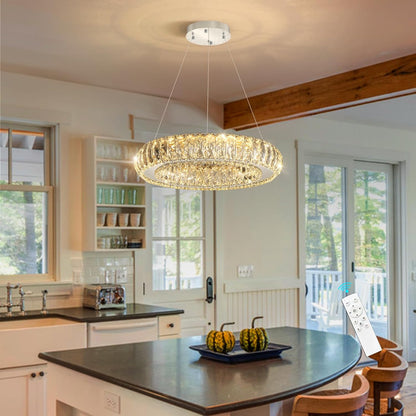 Modern 3-Ring Crystal LED Chandelier