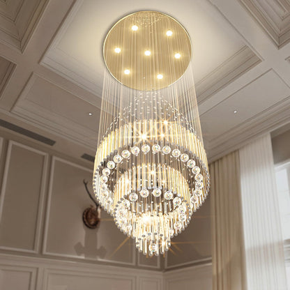 D24"×H86" Modern Raindrop Crystal Foyer Chandelier
