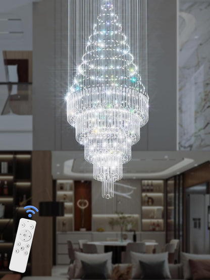 D24"×H86" Modern Raindrop Crystal Foyer Chandelier