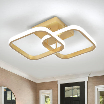 Gold Square LED Ceiling Light – 6000K, Modern