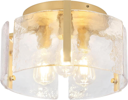 15" Gold Semi Flush Ceiling Light – 3-Light