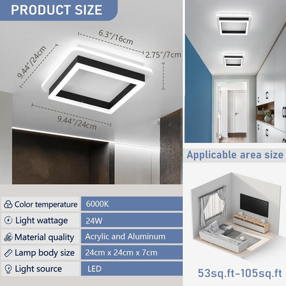 Square Modern LED Ceiling Light Fixture