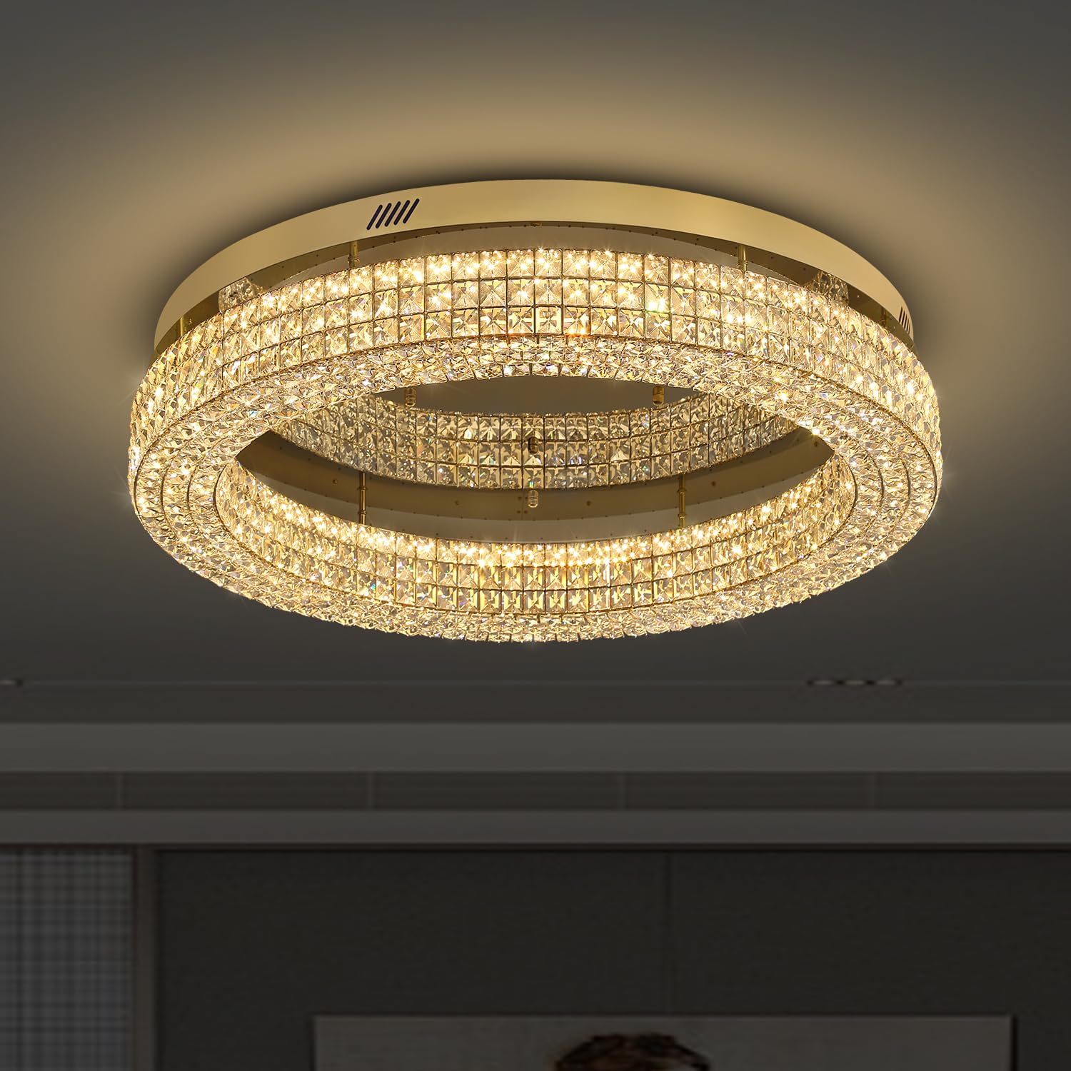 32” Modern Crystal LED Chandelier