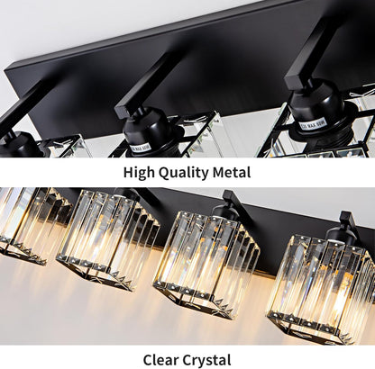 6-Light Black Crystal Vanity Light – Modern