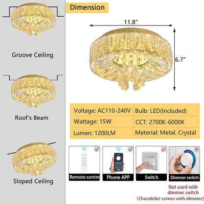 Modern LED Crystal Mini Chandelier