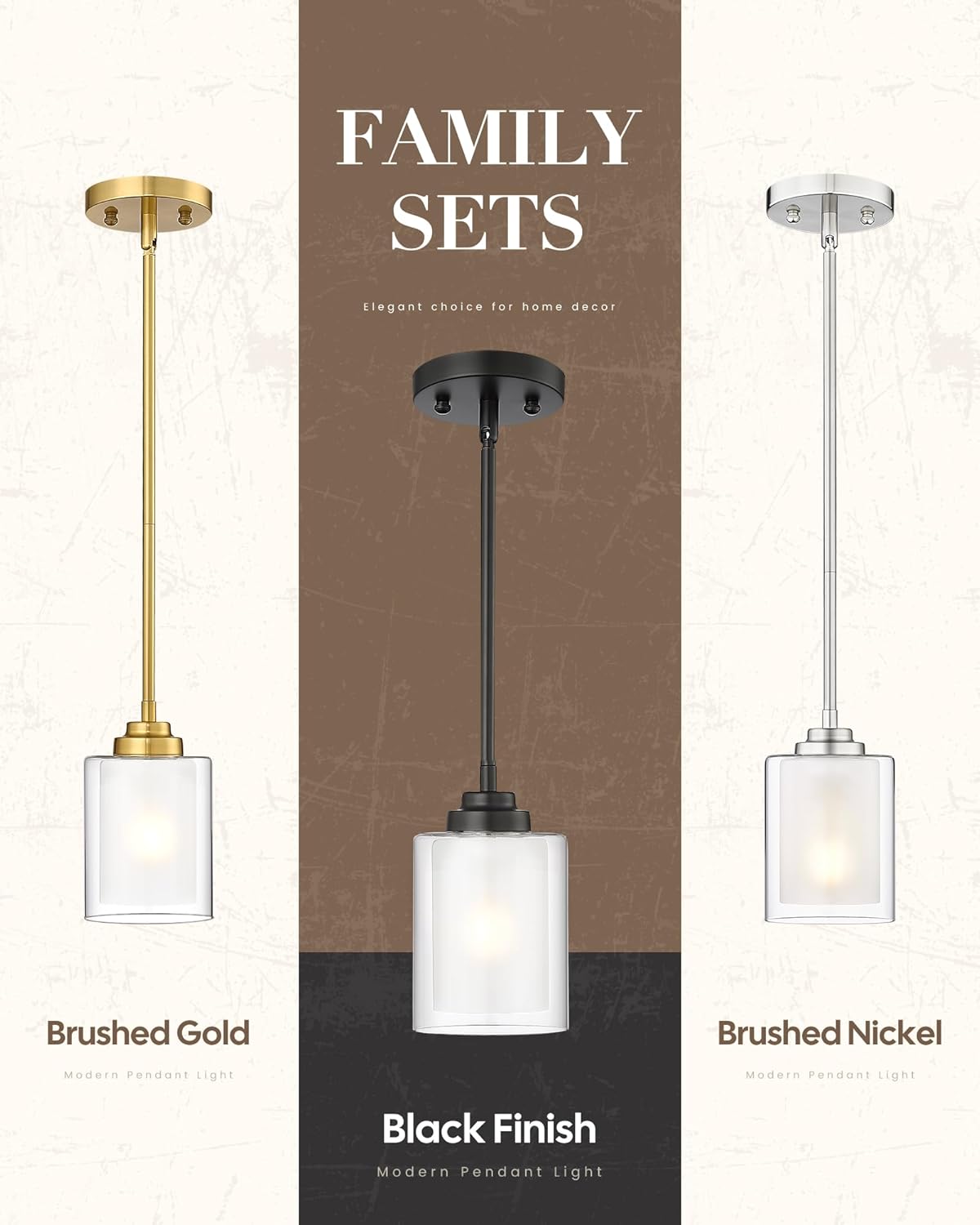 2-Pack Modern Matte Black Pendant Lights – TXPLBK02-2PK