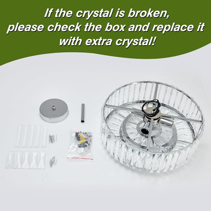 4-Light Chrome Crystal Semi-Flush Mount Chandelier