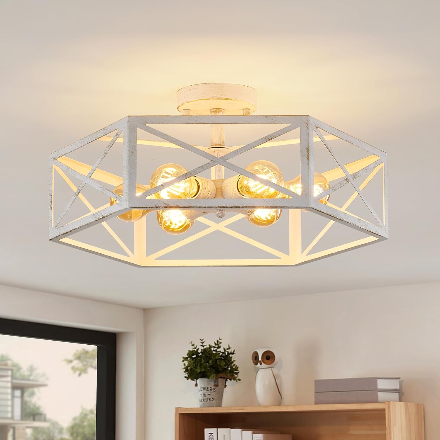Modern 3-Light Black Gold Ceiling Fixture