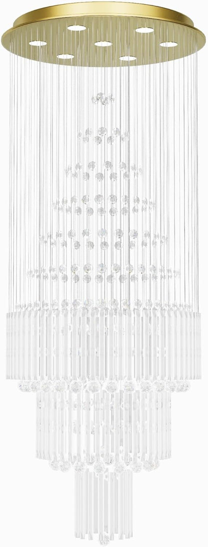 D24"×H86" Modern Raindrop Crystal Foyer Chandelier