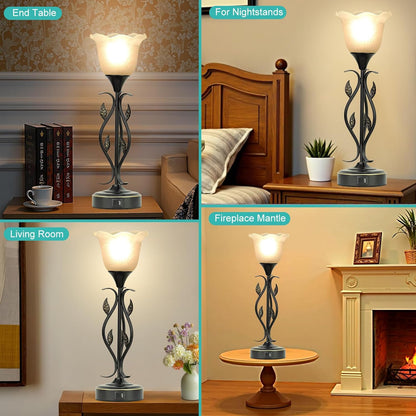 Set of 2 Bedside Lamps – USB, 3-Way Dimmable