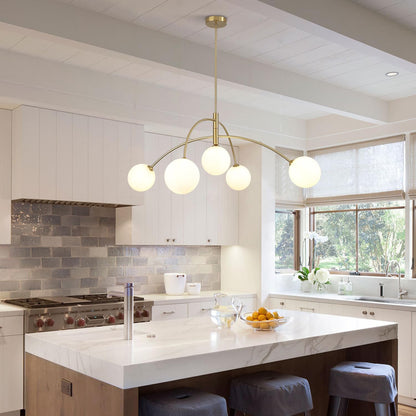 5-Light Gold Sputnik Ceiling Chandelier