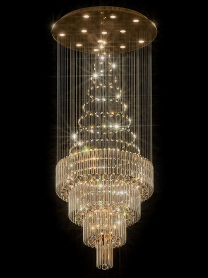 D24"×H86" Modern Raindrop Crystal Foyer Chandelier