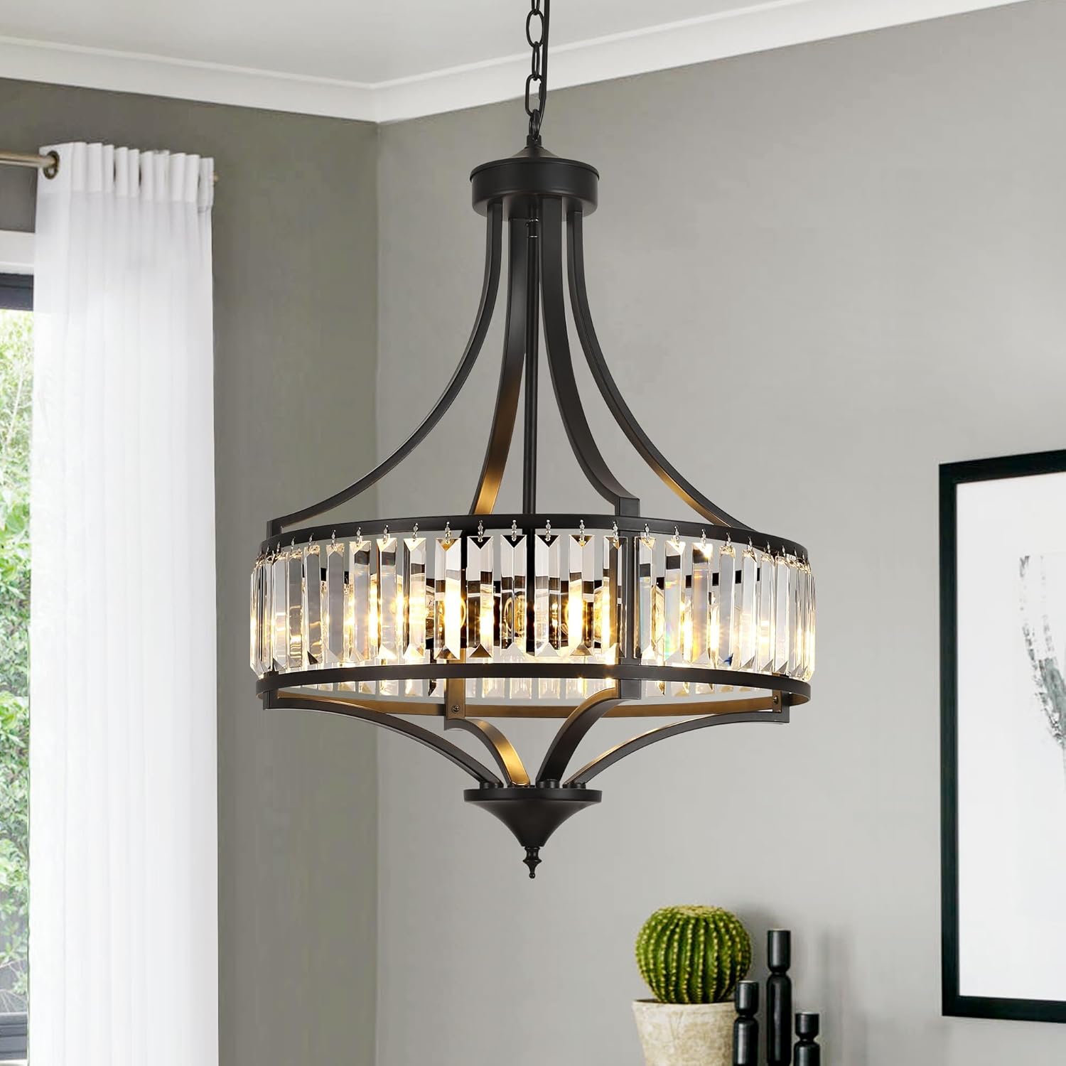 20" Crystal Farmhouse Chandelier – 5-Light