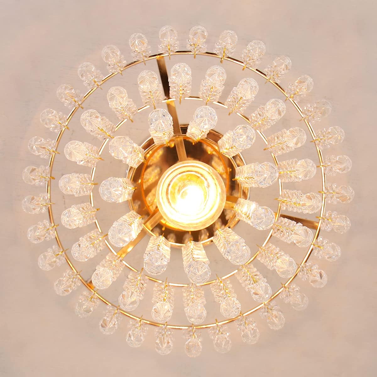 Mini Gold Crystal Flush Mount – 3-Tier