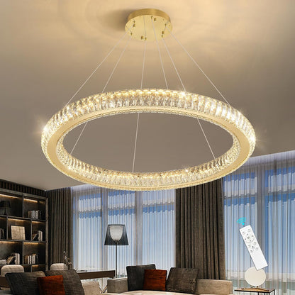 Modern 3-Ring Crystal LED Chandelier