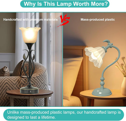 Set of 2 Bedside Lamps – USB, 3-Way Dimmable