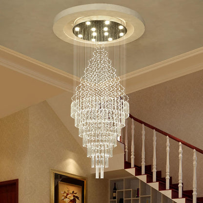 Modern Crystal Raindrop Chandelier 59" Foyer