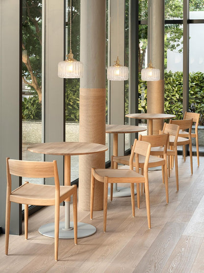 2-Pack Vintage Pendant Lights – Brass Finish with Clear Striped Glass