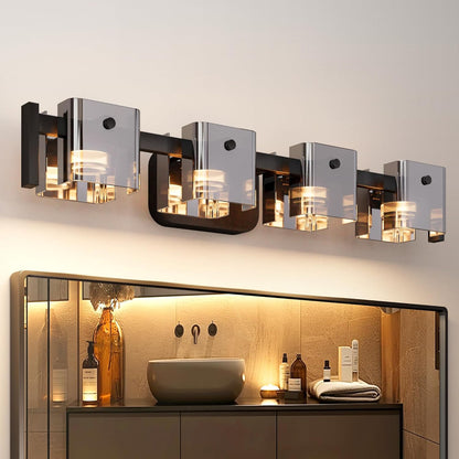 3-Light Modern LED Bathroom Vanity Light, Ash Gray