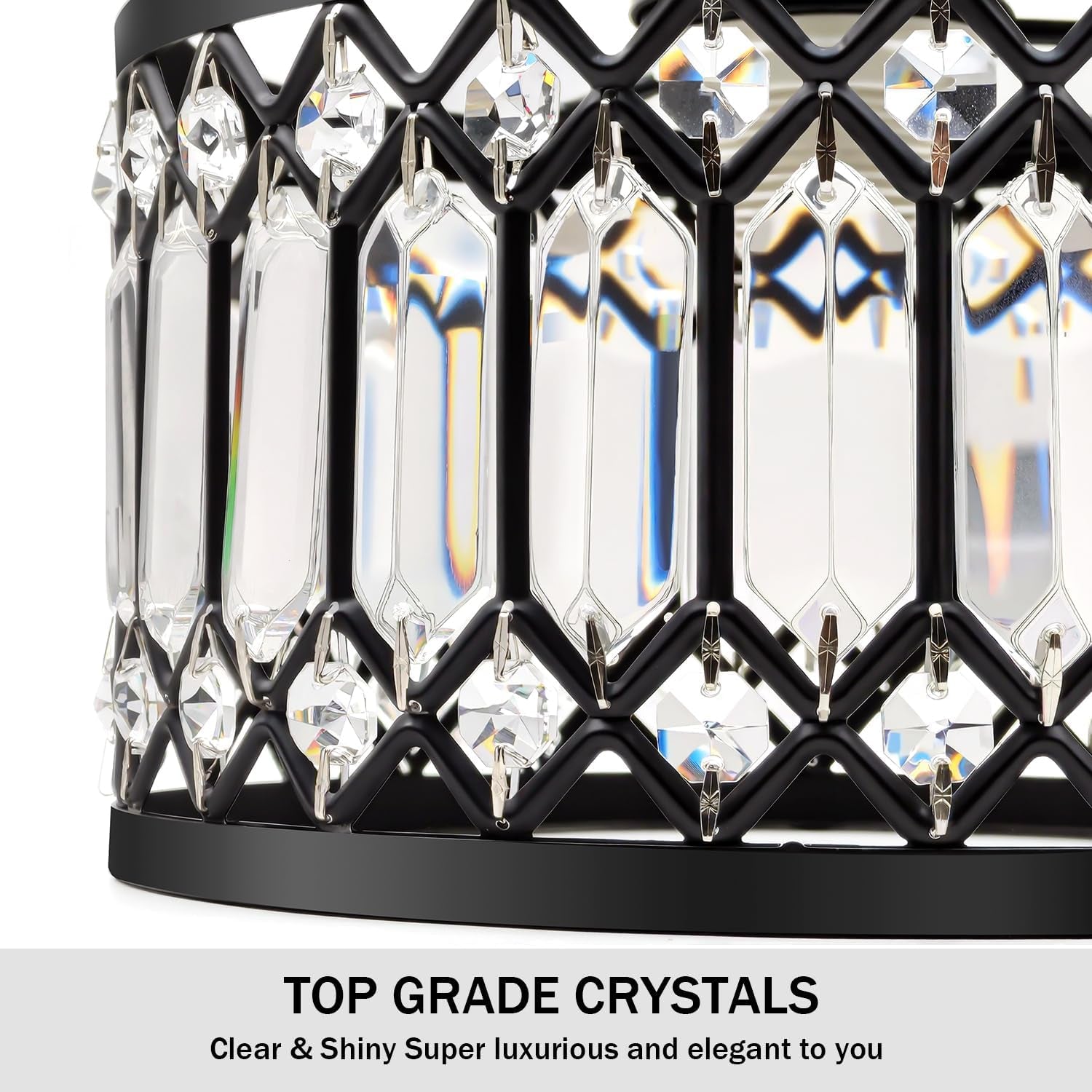9" Crystal Semi Flush Mount Ceiling Light