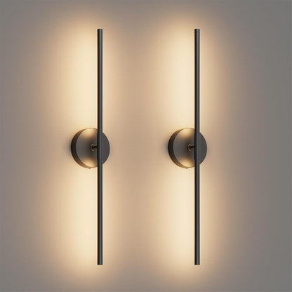 28" Black LED Wall Sconce Set – 2 Pack
