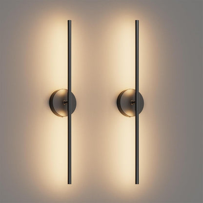 28" Black LED Wall Sconce Set – 2 Pack