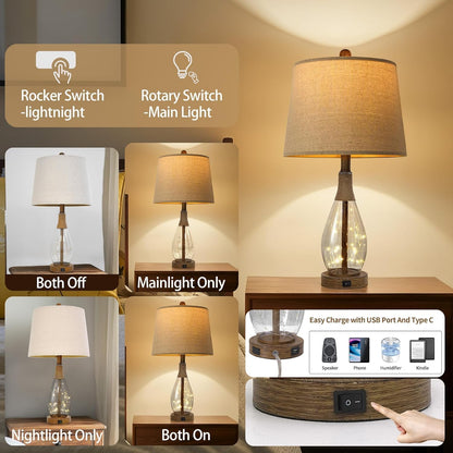 23" USB Table Lamp Set of 2 – Modern Farmhouse