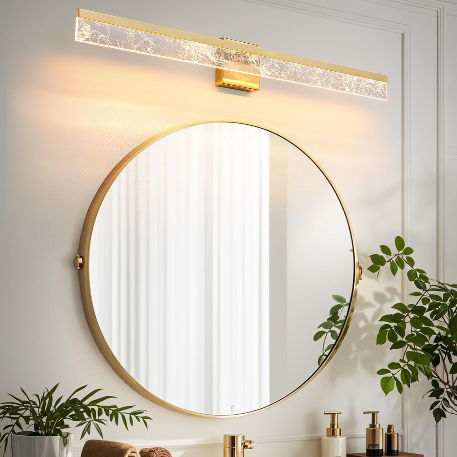 39" LED Gold Vanity Light – Dimmable 28W