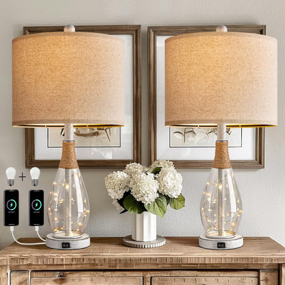 23" USB Table Lamp Set of 2 – Modern Farmhouse