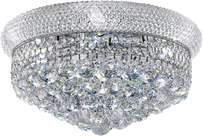 12-Light Crystal Flush Mount Chandelier Ceiling Light Fixture for Living Room Dining Room Bedroom Foyer Entryway Hallway Closet Bathroom (Gold D24)
