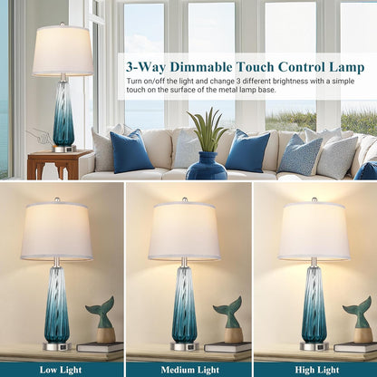Modern Glass Touch Table Lamps Set of 2