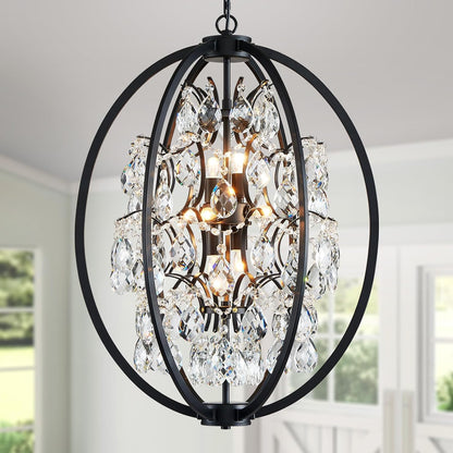Gold Crystal Flush Mount Chandelier