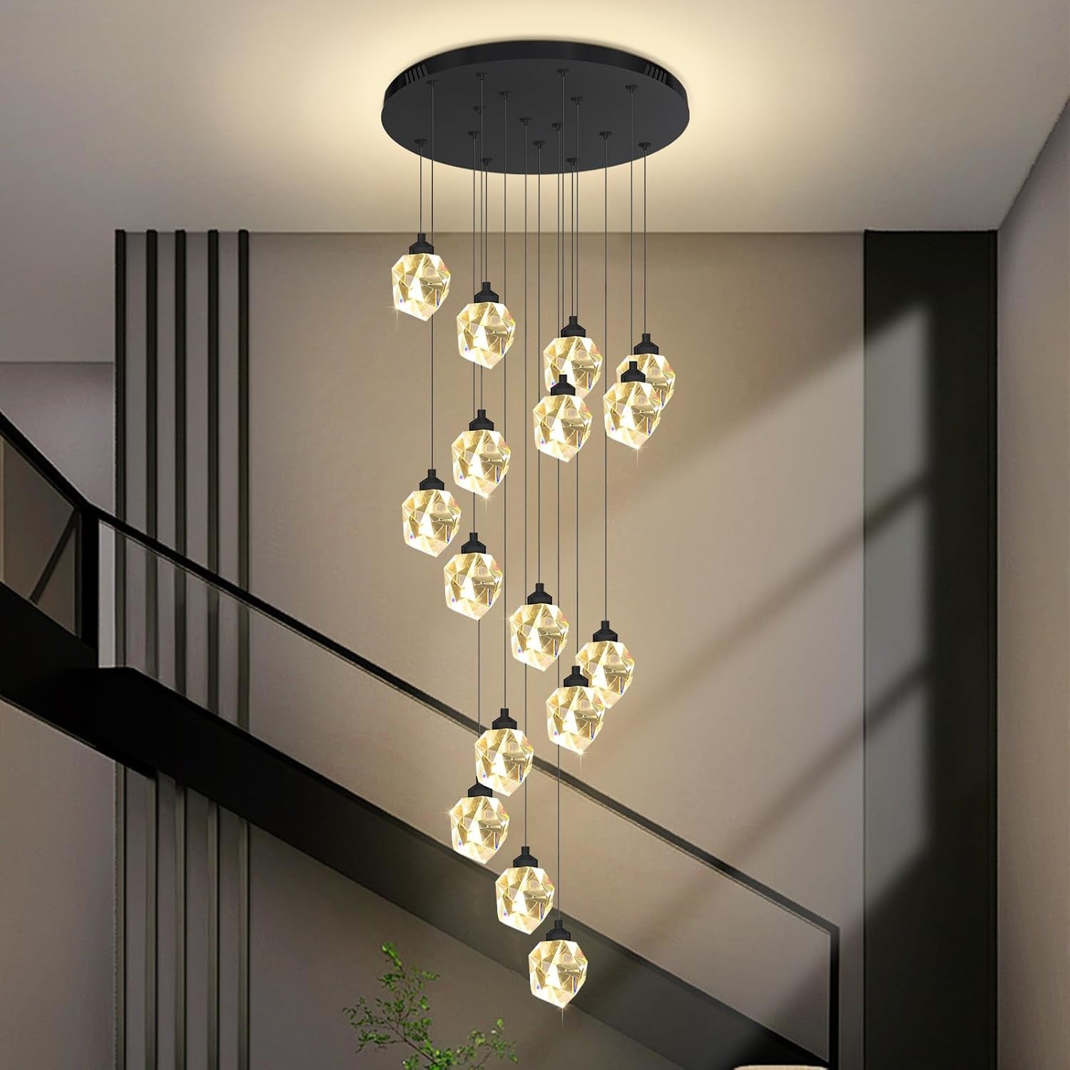 Gold 5-Light Raindrop Pendant Chandelier