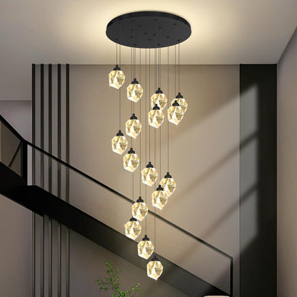 Gold 5-Light Raindrop Pendant Chandelier