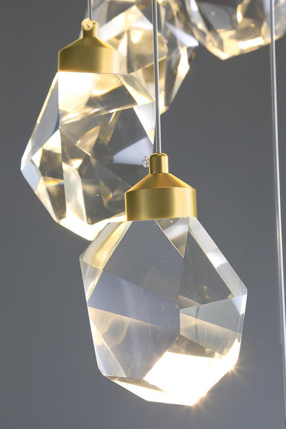 Gold 5-Light Raindrop Pendant Chandelier