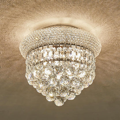 18-Light Crystal Flush Mount Chandelier