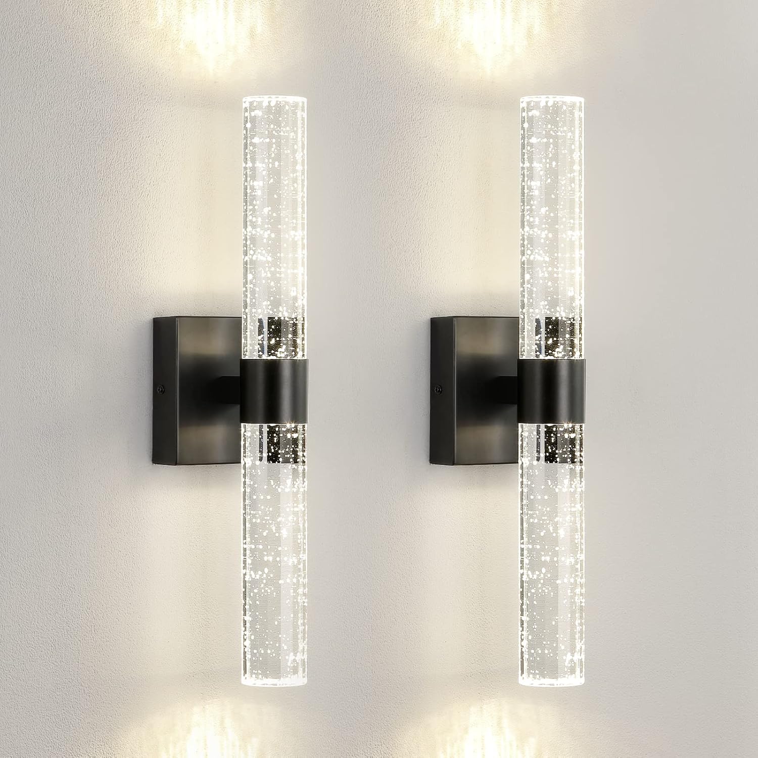 18" Black LED Wall Sconces Set of 2 – 12W