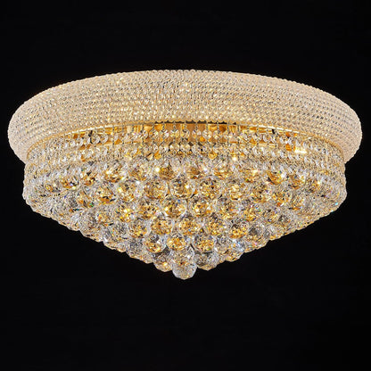 18-Light Crystal Flush Mount Chandelier