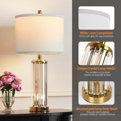 Gold USB Table Lamps Set of 2 – Nightlight LED